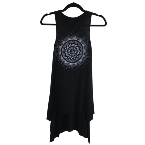Volcom Tops - Black Sleeveless Top with White Mandala Design Volcom Size XS Long